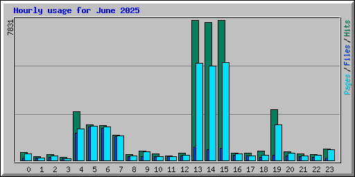 Hourly usage for June 2025